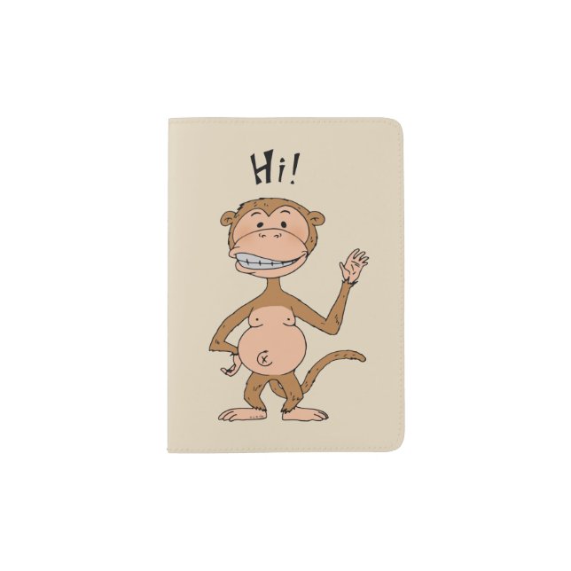 hi monkey bye monkey passport holder (Front)
