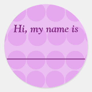 "Hi, my name is _________" Classic Round Sticker