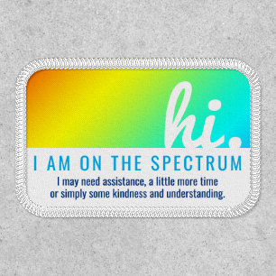 hi ON THE AUTISM SPECTRUM medical id pvc badge