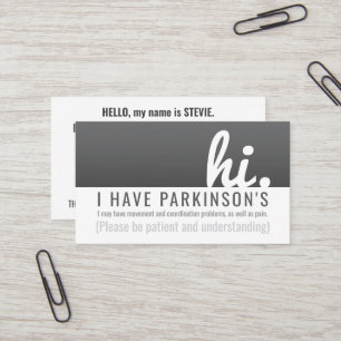 hi parkinsons disease patience business card