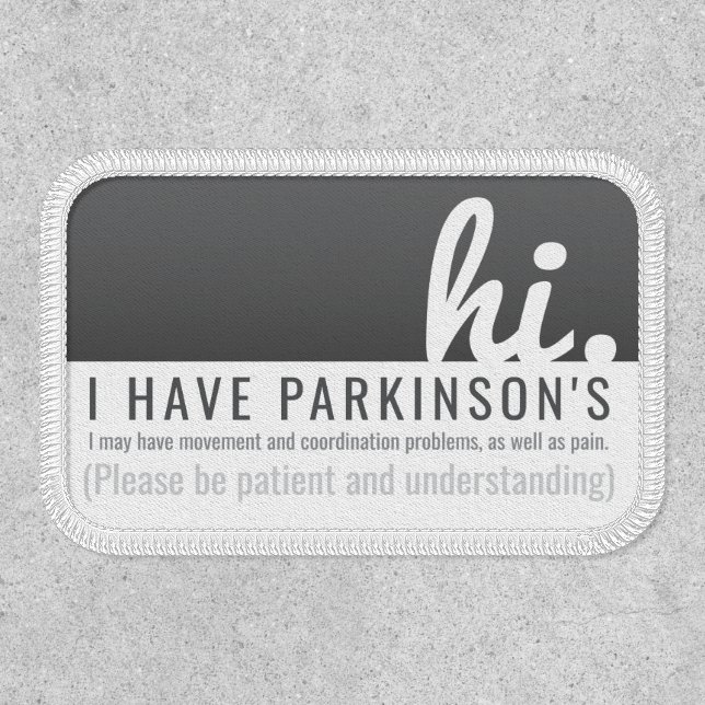 hi parkinsons disease patience patch (Front)