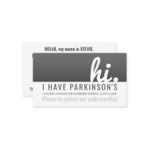 hi parkinsons disease patience pvc badge business card