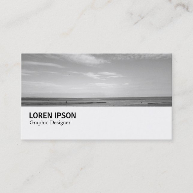 Hi-Phi - 0209 - Severn Estuary at Penarth B&W Business Card (Front)