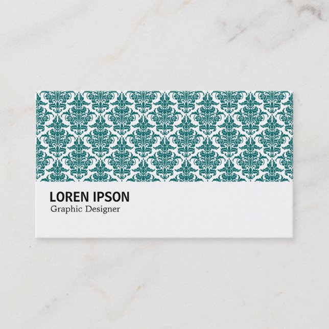 Hi-Phi - 0227 Moss Green Damask Business Card (Front)