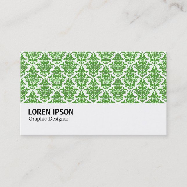 Hi-Phi - 0231 Avocado Green Damask Business Card (Front)