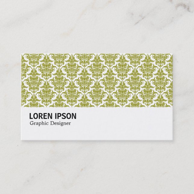 Hi-Phi - 0237 Olive Damask Business Card (Front)