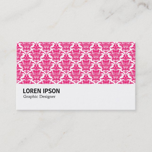 Hi-Phi - 0241 Neon Red Damask Business Card (Front)
