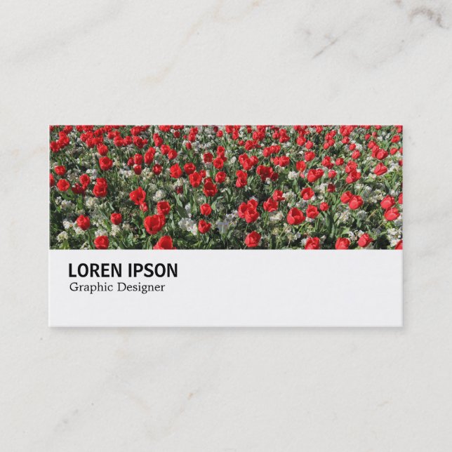Hi-Phi - 0292 - Red Tulips and Primroses Business Card (Front)