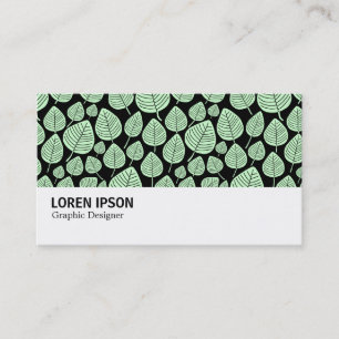 Hi-Phi - 0380 - Leaves - Ghost Green on Black Business Card