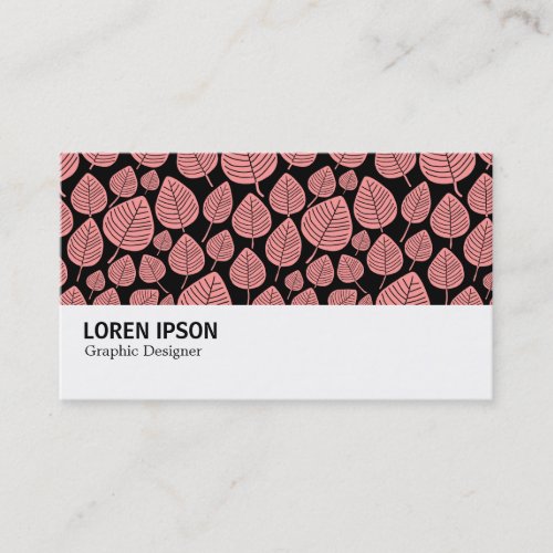 Hi_Phi _ 0386 _ Leaves _ Soft Pink on Black Business Card