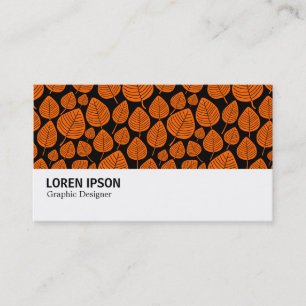 Hi-Phi - 0387 - Leaves - Orange on Black Business Card