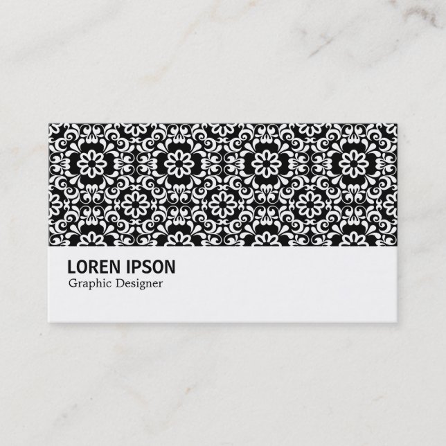 Hi-Phi - 060 - Damask B&W Business Card (Front)