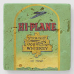Hi-Plane Straight Bourbon Whiskey packing label Stone Coaster