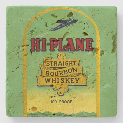 Hi_Plane Straight Bourbon Whiskey packing label Stone Coaster