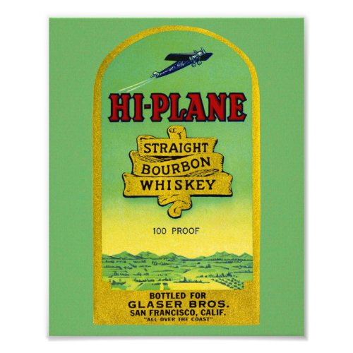 Hi_Plane Whiskey packing label Photo Enlargement