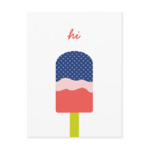 Hi Popsicle in Blue Coral Fun Personalized Script