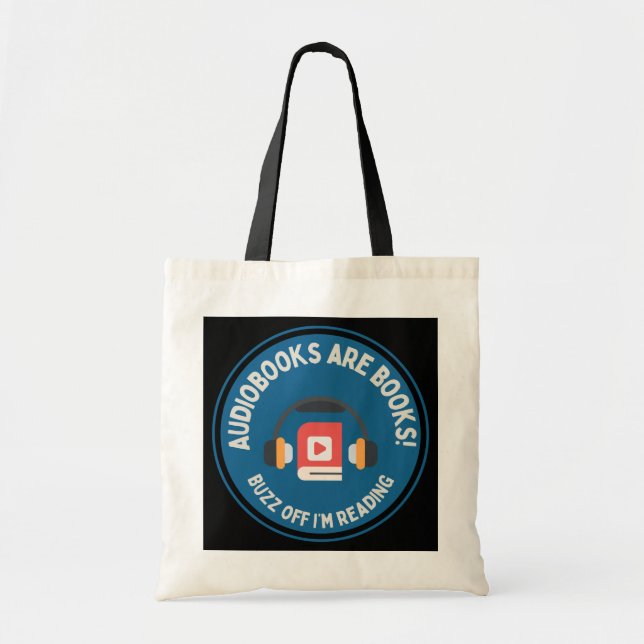 Hi Res Audiobook Lover Tote Bag Dark (Front)