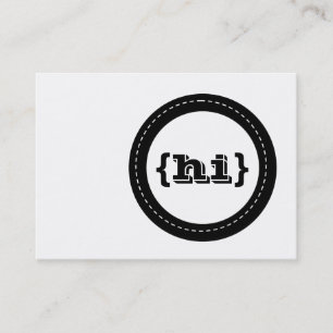 Hi Retro Circles Chubby Business Cards
