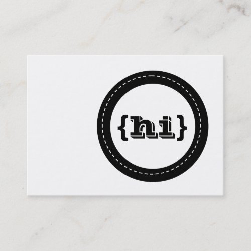Hi Retro Circles Chubby Business Cards