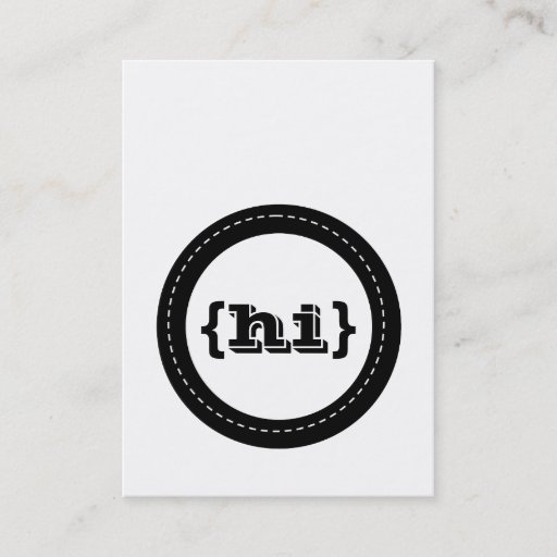 Customizable Hi Retro Circles Vertical Chubby Business Cards