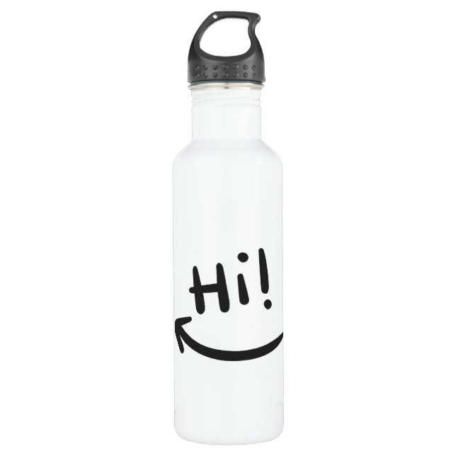 Hi smiling stainless steel water bottle (Front)