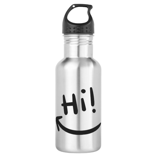 Hi smiling stainless steel water bottle (Front)
