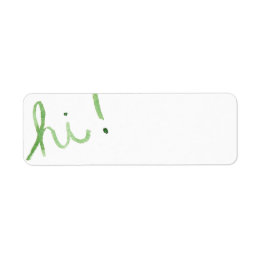 "HI" Spring Watercolor Label