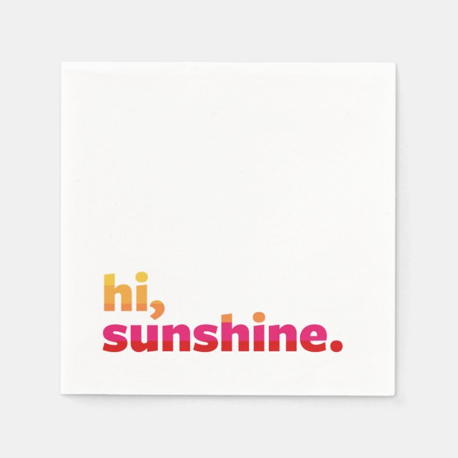 Hi, Sunshine. Summer Party Cocktail Napkins (Front)