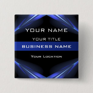 Hi Tec Futuristic Business Name Tag Button