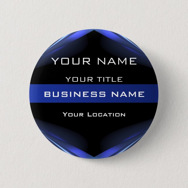 Hi Tec Futuristic Business Name Tag Pinback Button (Front)