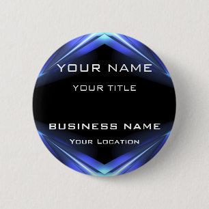 Hi Tec Futuristic Business Name Tag Pinback Button