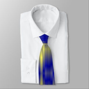 Hi-tec lines stripes pattern in yellow blue color neck tie