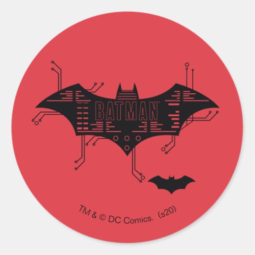 Hi_Tech Bat Circuit Logo Classic Round Sticker