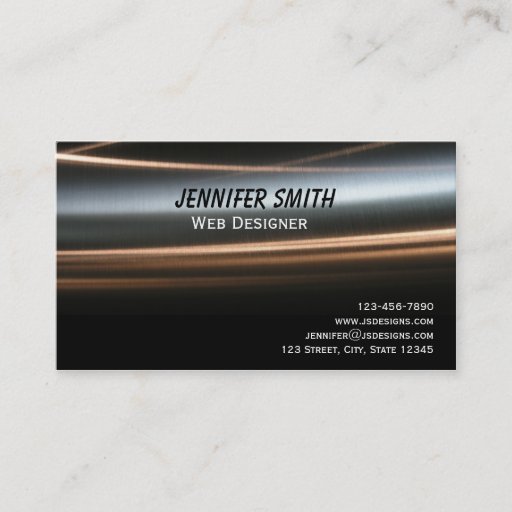 Customizable Hi Tech Bronze Wave Business Card