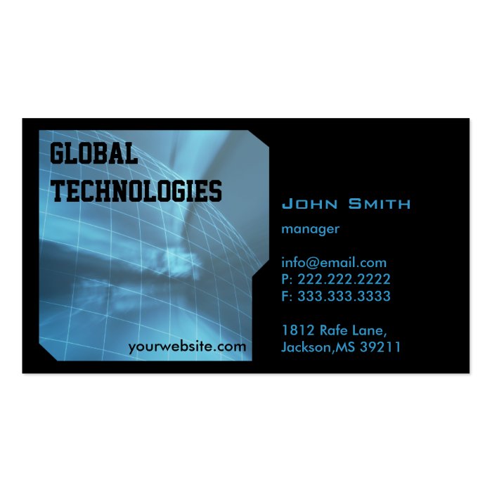 Hi tech Digital Earth Technologies business card