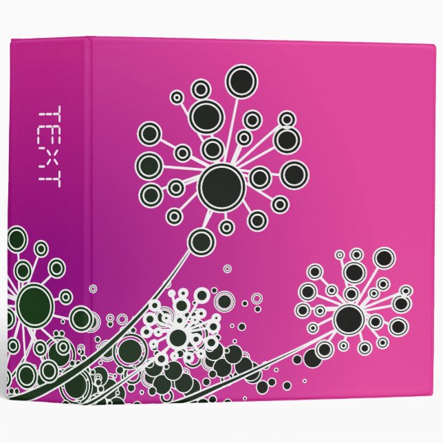 Hi Tech Flower On Magenta Background Binder (Front/Spine)