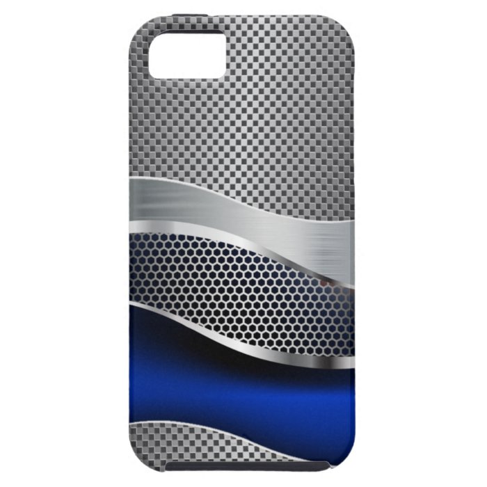 Hi Tech Futuristic Mod Mesh Chrome and Sapphire iPhone 5 Covers