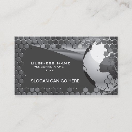 Customizable Hi-Tech Global Business b/w Business Card
