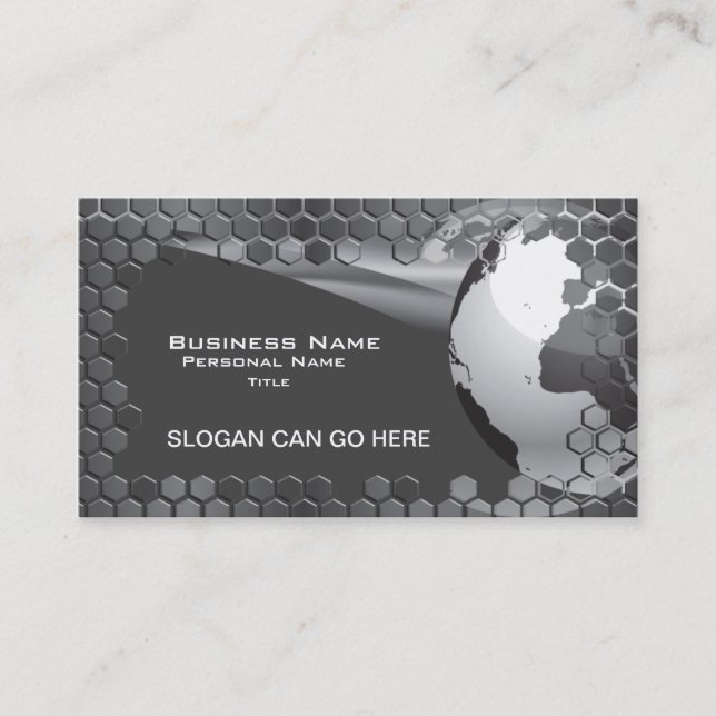 Hi-Tech Global Business b/w Business Card (Front)