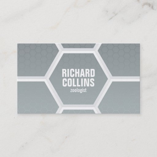 Customizable Hi-Tech Honeycomb Pattern - Gray Business Card