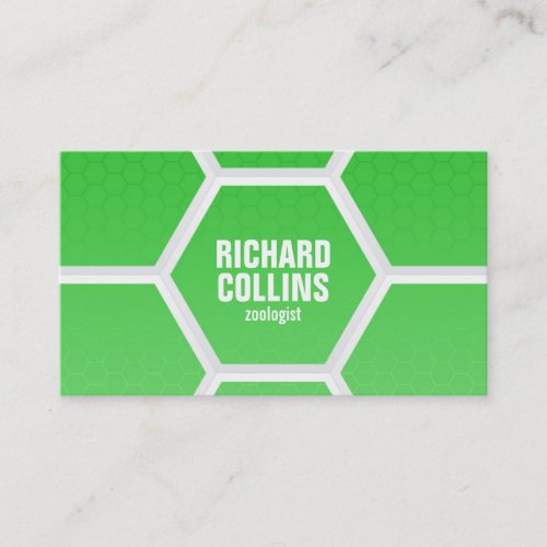 Hi-Tech Honeycomb Pattern - Green Business Card Template