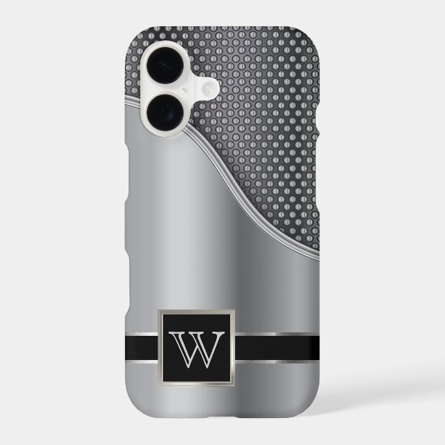 Hi Tech Metal Mesh Monogram Design Case-Mate iPhone Case (Back)