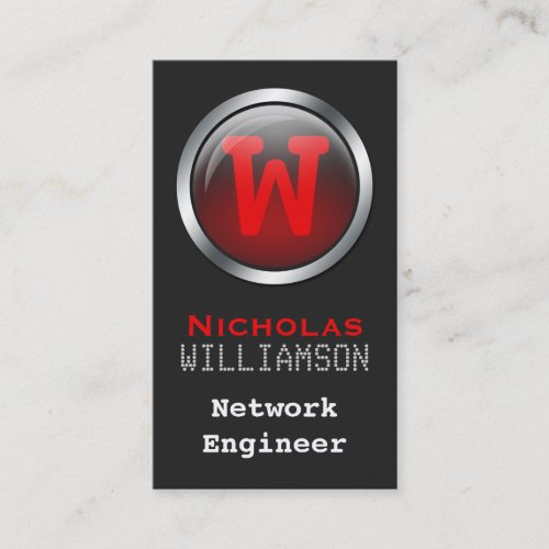 Hi-Tech Red Sphere Vertical Business Cards