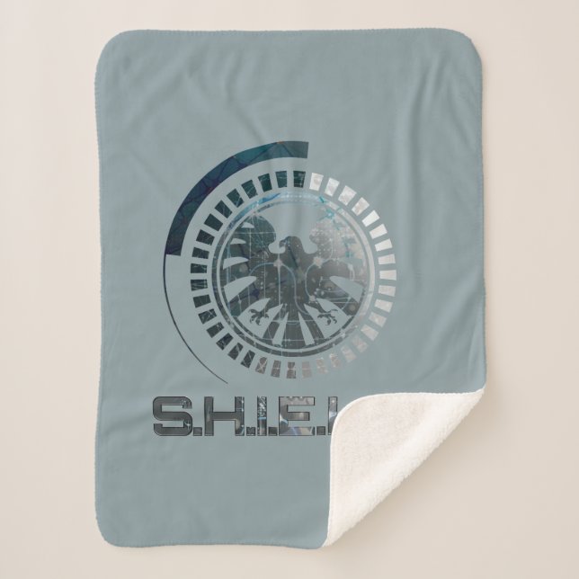Hi-Tech S.H.I.E.L.D. Logo Sherpa Blanket (Front)