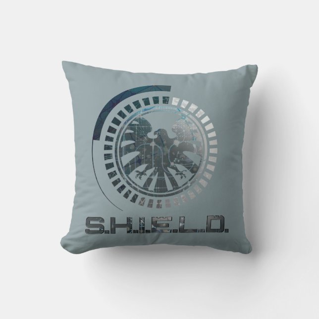 Hi-Tech S.H.I.E.L.D. Logo Throw Pillow (Front)