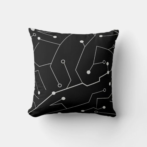 hi technology modern microchip throw pillow