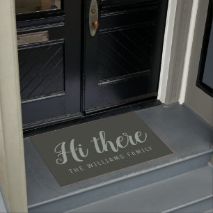 HI THERE lovely script doormat