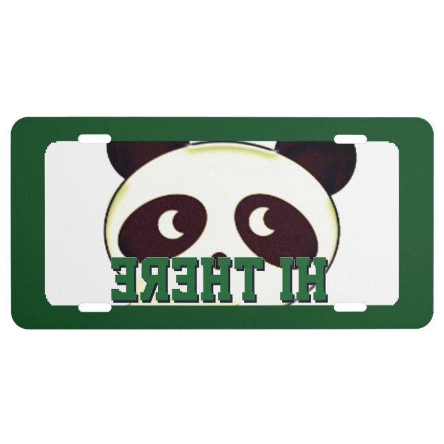 Hi there Panda License Plate (Front)