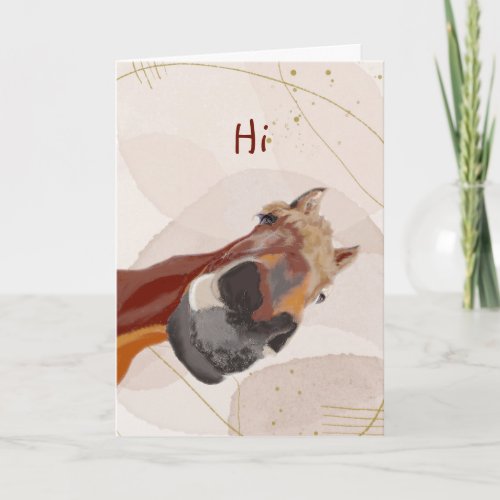 Hi Thinking of You Funny Horse Looking down at you Card