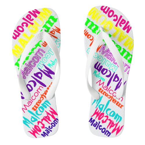 Hi Top Sneakers Personalized Name in colors Flip Flops